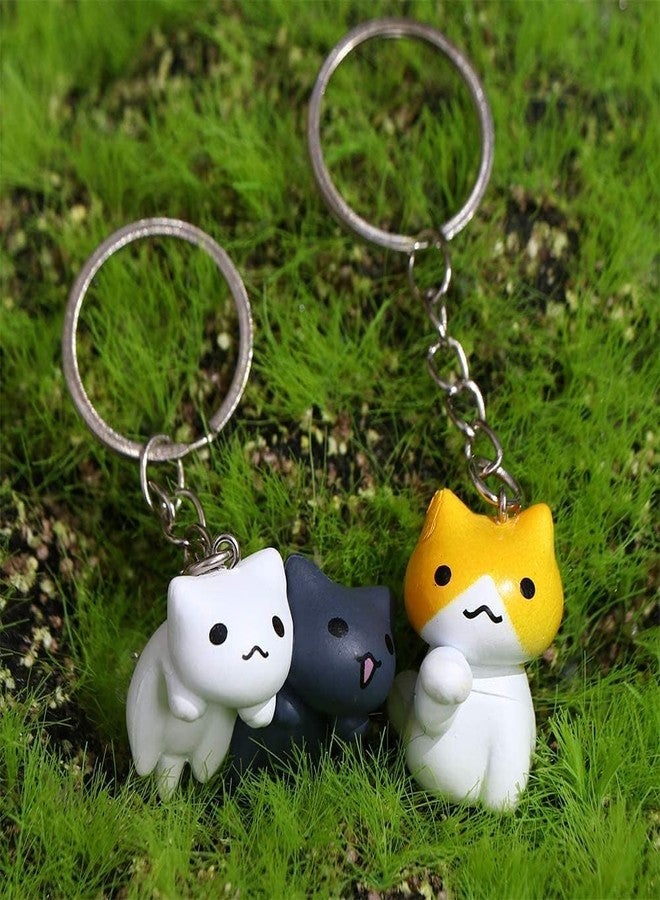 YSSZAM 1Pc Kitten Key Chain Couple Gift Fashion Lucky Cat Keychain Random Style Pendent Charm PVC Key Ring Cartoon Bag Pendant Women's Keyrings and Keychains - Image 3